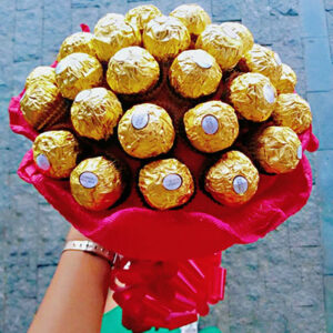 Bouquet super romântico com 30 Ferrero Rochers.